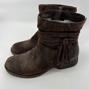 Born Size‎ 11M Brown Suede Zip Slouch Ankle Fashion Boots Bootie